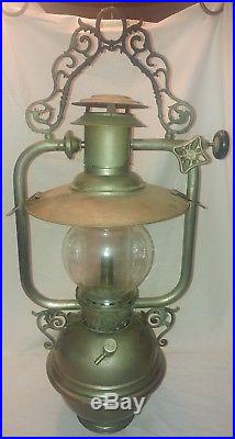 Rare Vintage Nulite Hanging Lamp National Stamping Company Chicago One Of A Kind