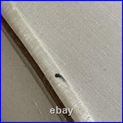 Rare Vtg 30 Hanging Tear Drop Swag Ribbed Silk Shade With Brass Pull Chain Lamp