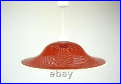 Red 1980s Italy Postmodern Vintage Memphis Sottsass Hanging Ceiling Lamp Pendant