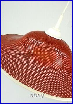Red 1980s Italy Postmodern Vintage Memphis Sottsass Hanging Ceiling Lamp Pendant