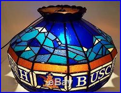 Retro Blue Busch Beer Hanging Ceiling Tiffany Style Plastic Lamp Light Vintage