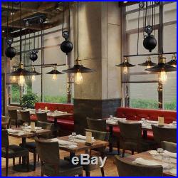 Retro Hanging Ceiling Lamp Vintage Industrial Pendant Retractable Pulley Lights