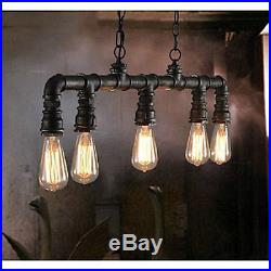 Retro Loft Vintage Industrial Metal Water Pipe Pendant Lights Suspension Lamp