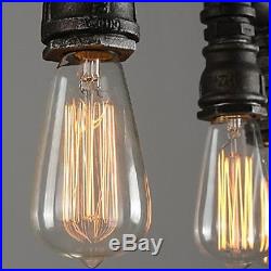 Retro Loft Vintage Industrial Metal Water Pipe Pendant Lights Suspension Lamp