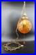 Retro MCM Amber Glass Lamp with Pull Chain Hanging Light LED Bulb Works Great