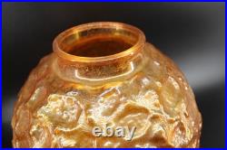 Retro MCM Amber Glass Lamp with Pull Chain Hanging Light LED Bulb Works Great