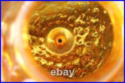 Retro MCM Amber Glass Lamp with Pull Chain Hanging Light LED Bulb Works Great