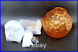 Retro MCM Amber Glass Lamp with Pull Chain Hanging Light LED Bulb Works Great