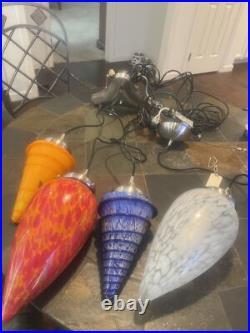 Retro/ Triple 3 Pendant Long Swag Lamp Light & Single Pendant Long Lamp