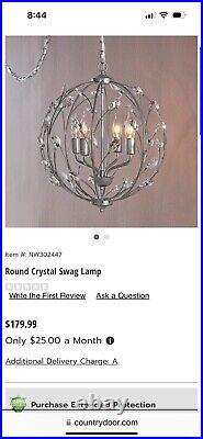 Round Crystal Hanging Swag Lamp