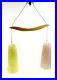 STUNNING ORIGINAL MID CENTURY VINTAGE TEAK & GLASS CHANDELIER CEILING LAMP 50s