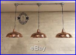 Sedgeford 3 X Solid Copper Hanging Ceiling Table Lght Vintage Lamps & Frame