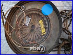 Set 2 Vintage MCM Hollywood Regency Deco Hanging Clear & Frosted Swag Lamps