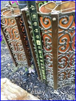 Set Of 2 MCM Hollywood Regency Gothic Hanging Swag Lamp Light Wild Looking VTG
