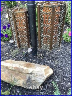 Set Of 2 MCM Hollywood Regency Gothic Hanging Swag Lamp Light Wild Looking VTG