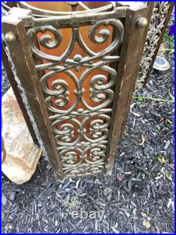 Set Of 2 MCM Hollywood Regency Gothic Hanging Swag Lamp Light Wild Looking VTG