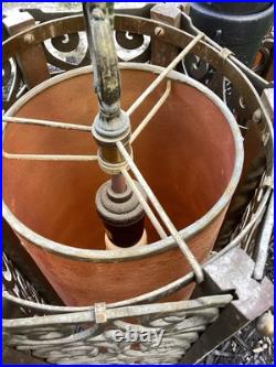 Set Of 2 MCM Hollywood Regency Gothic Hanging Swag Lamp Light Wild Looking VTG