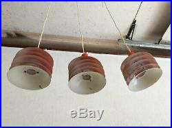 Set of 3 Vintage Danish Mid Century Modern Hanging Pendant Lamps