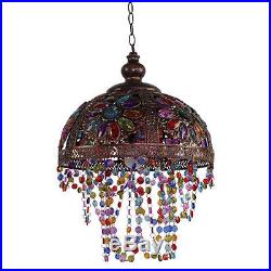 Shade Hanging Light Fixture Vintage Tiffany Style Stained Glass Chandelier Lamp