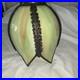 Slag Glass Tulip shape Green White Shade Pendant Light Lamp Vtg MCM 5 Panels