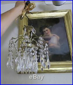 Spider leaf SWAG hanging Lamp Brass Spelter chandelier Vintage Hollywood Regency