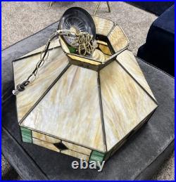 Stained Glass Ceiling Pendant Light Fixture Single Hanging Lamp