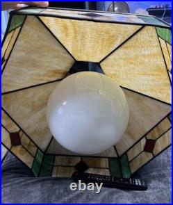 Stained Glass Ceiling Pendant Light Fixture Single Hanging Lamp