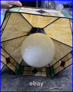 Stained Glass Ceiling Pendant Light Fixture Single Hanging Lamp