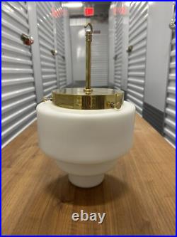 Stepped Czech Opaline Pendant Light