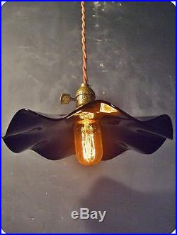 Subway Breeze Pendant Lamp Vintage Industrial Hanging Light with Ruffle Shade