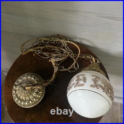 Swag Frosted Glass Light Fixtures, Hollywood Regency, MCM, Vintage Light