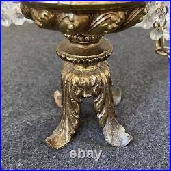 Swag Hanging Lamp 4 Arms Waterfall Prisms Vintage