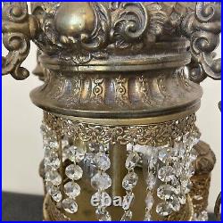 Swag Hanging Lamp 4 Arms Waterfall Prisms Vintage