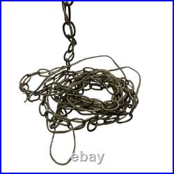 Swag Hanging Lamp Amber Metal 14 ft Chain3 Candle Bulbs 15 in No Plug MCM Vtg