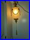 Swag Hanging Pendant Ceiling Light, Gold Tone & White Frosted Glass