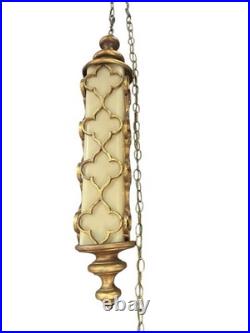 Swag Lamp Hanging Light Hollywood Regency Mid Century Modern Long Pendant