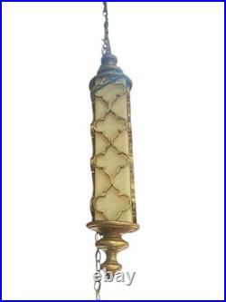 Swag Lamp Hanging Light Hollywood Regency Mid Century Modern Long Pendant