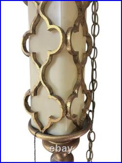 Swag Lamp Hanging Light Hollywood Regency Mid Century Modern Long Pendant