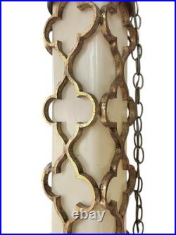 Swag Lamp Hanging Light Hollywood Regency Mid Century Modern Long Pendant