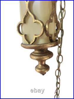 Swag Lamp Hanging Light Hollywood Regency Mid Century Modern Long Pendant