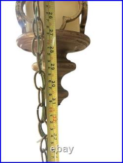 Swag Lamp Hanging Light Hollywood Regency Mid Century Modern Long Pendant