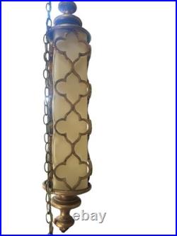 Swag Lamp Hanging Light Hollywood Regency Mid Century Modern Long Pendant