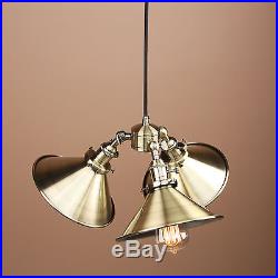Three-headed Vintage Industrial Copper Hanging Pendant Light Shade Ceiling Lamp