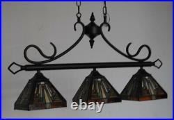 Tiffany 3-Light Hanging Chandelier Vintage Stained Glass Pendant Lamp Fixtures