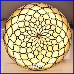 Tiffany Glass Flush Mount Ceiling Light Vintage Lampshade Hanging Lamp Fixture