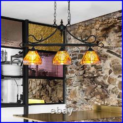 Tiffany Stained Glass Ceiling Pendant Light Fixture Vintage 3-light Hanging Lamp Tiffany Stained Glass Ceiling Pendant Light Fixture Vintage 3-light Hanging Lamp