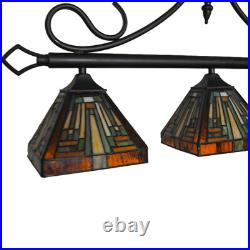 Tiffany Stained Glass Ceiling Pendant Light Fixture Vintage 3-light Hanging Lamp Tiffany Stained Glass Ceiling Pendant Light Fixture Vintage 3-light Hanging Lamp