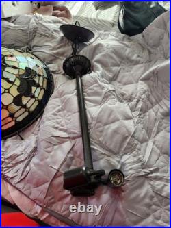 Tiffany Style Resin Stained Glass Hanging Lamp With Hardware To Hang EUC