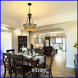 Tiffany Style Stained Glass Ceiling Pendant Light Fixture Vintage Hanging Lamp
