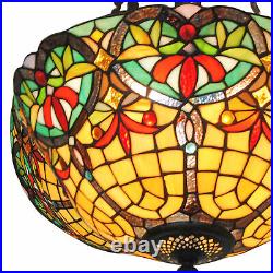 Tiffany Style Stained Glass Ceiling Pendant Light Fixture Vintage Hanging Lamp